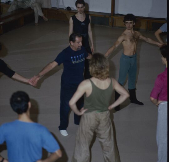 Ballet Béjart à Lausanne avec Jorg Don face à Maurice Béjart lors des répétitions 1991